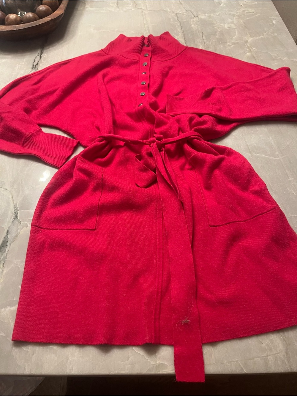 Pink Anthropologie daily practice Long-Sleeve Knit Belted sweatshirt Dress